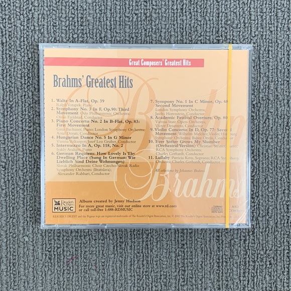 Great Composers Greatest Hits-Brahms (CD, 2002) Readers Digest Music New Sealed - Picture 4 of 8
